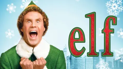 Man in elf costume with his mouth open. 