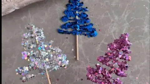 colorful Christmas trees