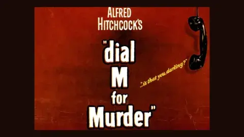 Title card for the film Dial M for Murder by Alfred Hitchcock.