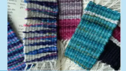 Four woven bookmarks