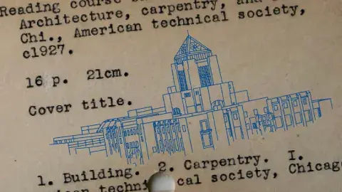 card catalog with stamp