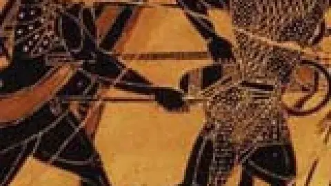 close-up of an ancient greek pot